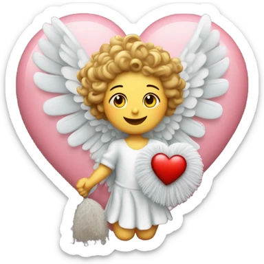 Cupid angel cleaning  sticker