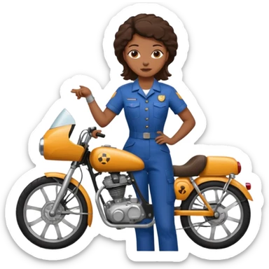 black woman Bike Repair Mechanic sticker