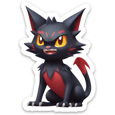 Edgy Cute Cool Kawaii Litten-Noivern-Zoroark-Torracat-Noibat-Pokémon Full Body sticker