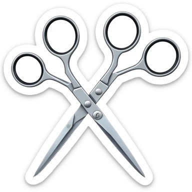 Two scissors scisoring each other sticker