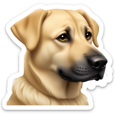 Black Alsatian and pale golden Labrador  sticker