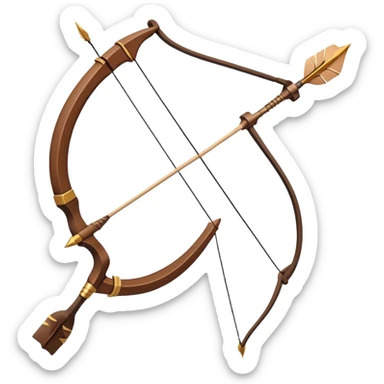brown bow and arrow sticker