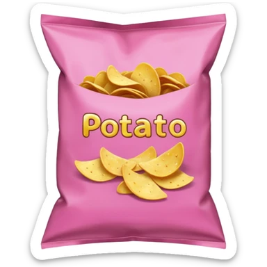 Pink bag of potato chips sticker
