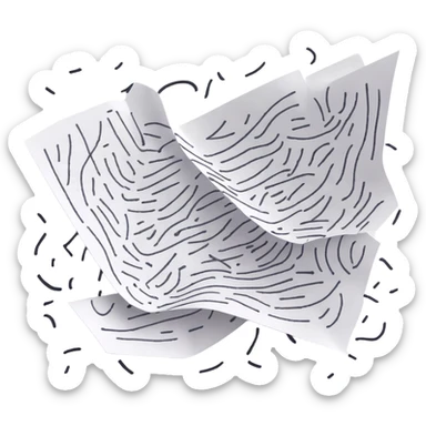 A piece of paper covered in chaotic, random black scribbles. The lines are so dense that most of the paper looks almost black from over-scribbling. Drawn with a pen or pencil sticker