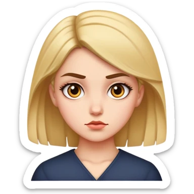 girl with side part mean look sticker