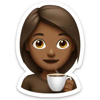 A girl with coffee b and ow sticker