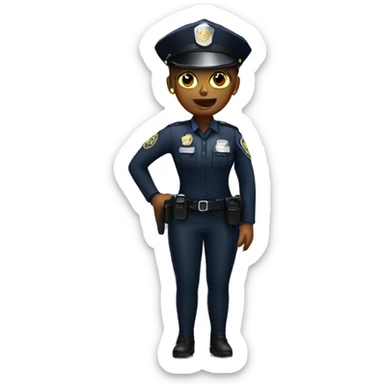Black female police officer with banana as a weapon sticker