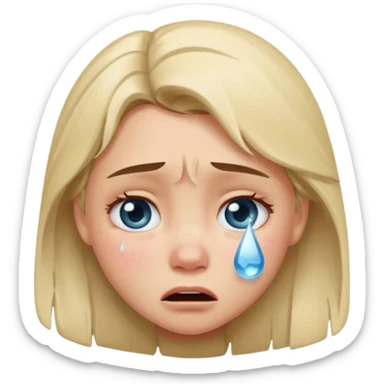  frozen distraught iOS emoji generic round crying girl sticker