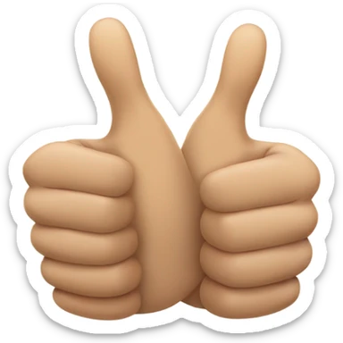 Double thumbs up with a little smile sticker