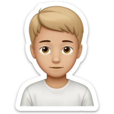 A boy, aged 15 and 16, with a light brown complexion, is broadcasting with any t-shirt on. sticker