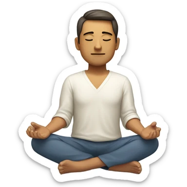 A man in the lotus pose practicing yoga, exuding tranquility and focus. sticker
