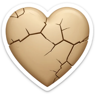Beige heart with small crack sticker