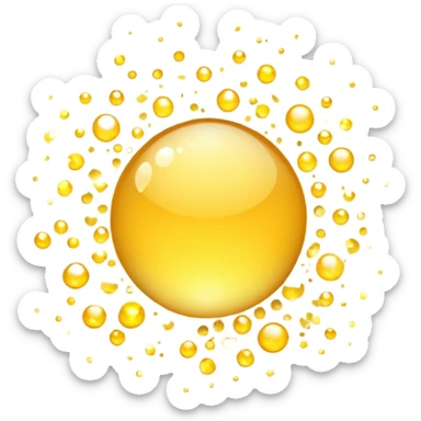 Generate a high-quality 3D cartoon-style emoji of yellow sparkles, shimmering and glittering particles, scattered randomly, smooth gradient colors, no human faces, no objects, no star shapes, simple white background, high-resolution.
 sticker