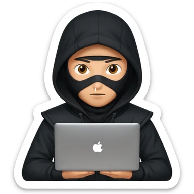 A NINJA DEVELOPER WITH A LAPTOP sticker
