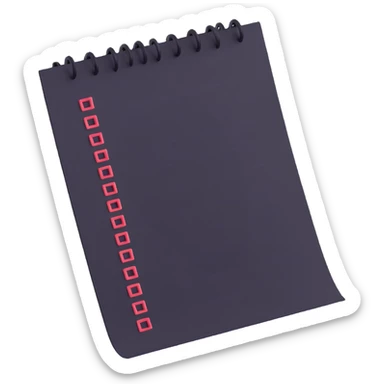 long curling to-do list paper looping up and down like a snake with tiny checkboxes fading into distance sticker