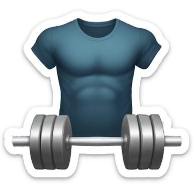 T shirt with a gym weight on it sticker