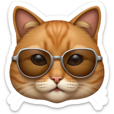 cat wearing sunglasses, simple and expressive sticker
