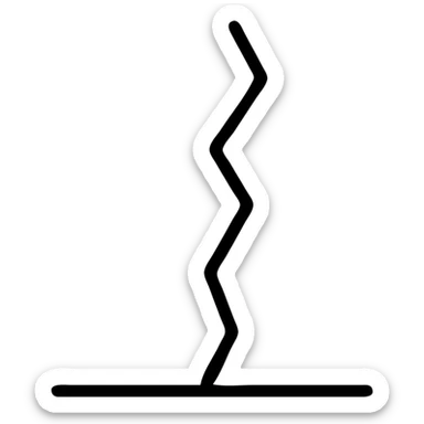 a small earthquake minimal style with thin jagged crack in the earth sticker