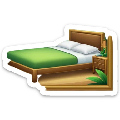 Bedroom with rainforest growing around it sticker