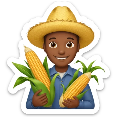 BLACK MAN HOLDING AN CORN POT sticker