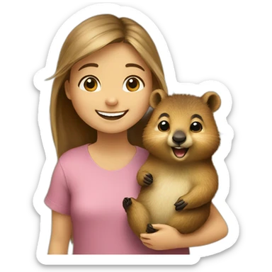 a-happy-quokka-with-happy-girl sticker
