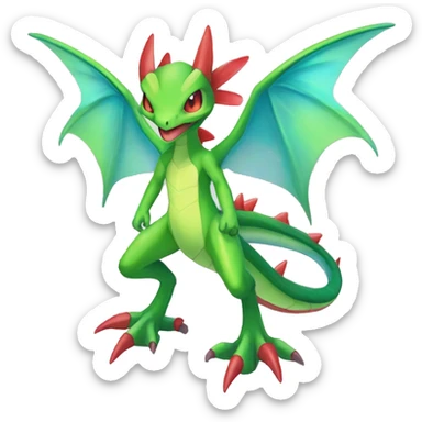 Full body sharp edgy shiny colorful Fairy-Flygon-Scyther-grovyle sticker