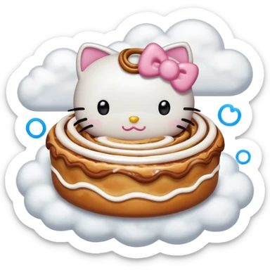 Cinnamon roll from hello Kitty dancing in the clouds sticker