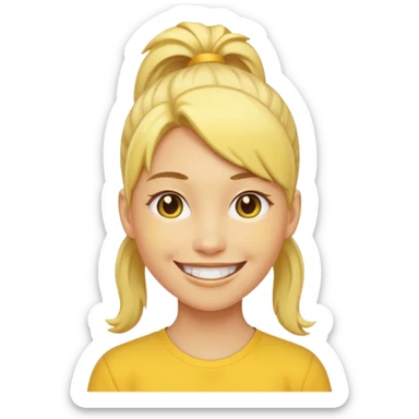 I want to have the regular puke emoji (the round yellow face) but with a pony tail, like Ariana Grande sticker