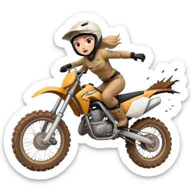 Girl crashing dirtbike sticker