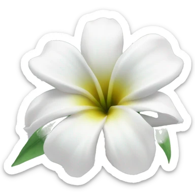 white tropical flower sticker