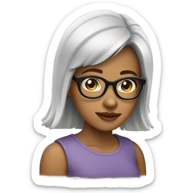 Girl with classes black sticker