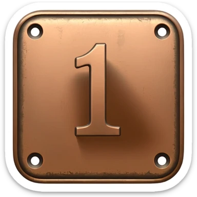 Make the paid subscription icon square, bronze, and number 1. sticker