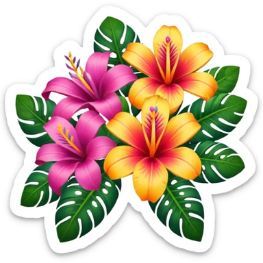 tropical flowers sticker