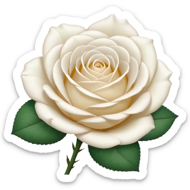 white rose, without green leaves, just flower sticker