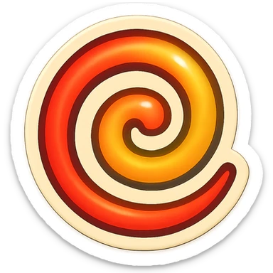 cartoon style sticker of a single spiral or dizzy symbol, simple and clear, no text sticker
