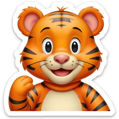 classic Tigger from Winnie the Pooh, cheerful and energetic sticker