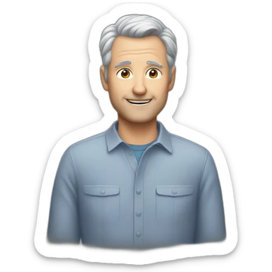 53 year old white man without a mustache and with short gray hair  sticker