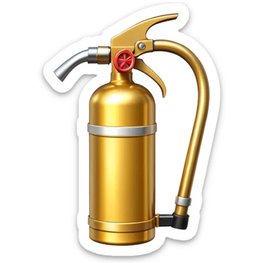 golden fire extinguisher sticker