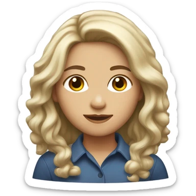 A light skin female with medium hair  sticker