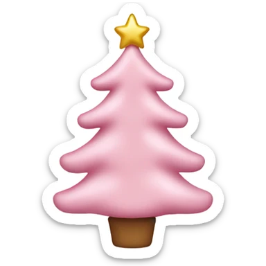 Light pink Christmas tree with ornaments on it sticker
