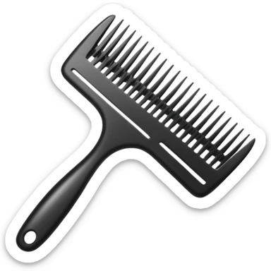 hand holding a comb with tidy hair, clean and friendly sticker