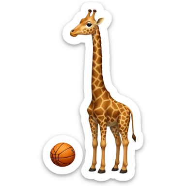basketball player giraffe sticker