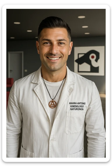 Kinesiologo chiamato Antonio Anania, immagini iperrealistiche sticker