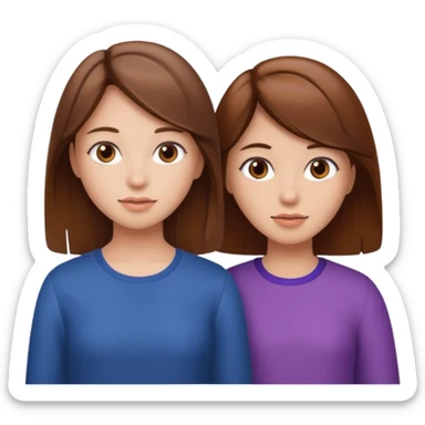 Russian duo girls with brown hair sticker