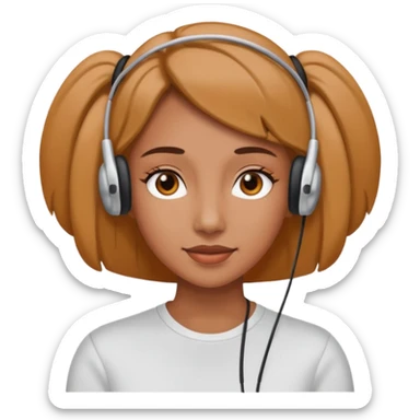 woman with ear buds sticker
