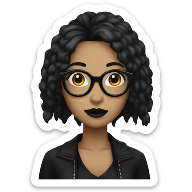 Goth woman glasses sticker