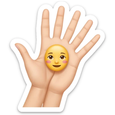 Minimal emoji of a hand lifting facial skin upward, clear skin-tightening gesture, gentle upward motion, natural wellness style, simple and readable icon, no beauty or cosmetic clinic references sticker