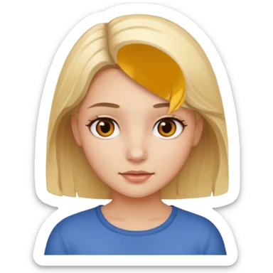 Blonde girl brown eyes sticker