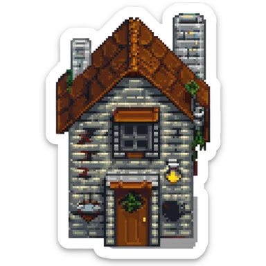 2D house in style gotham city sticker