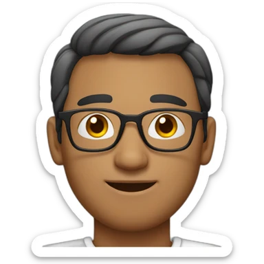 indian man fair skin salt and pepper hair half-rimmed glasses sticker